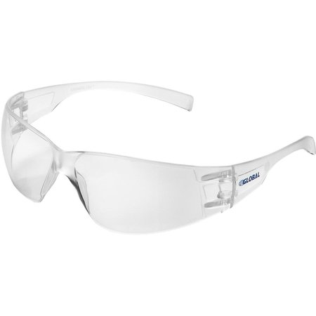 GLOBAL INDUSTRIAL Frameless Petite Safety Glasses, Scratch Resistant, Clear Lens 708401CL